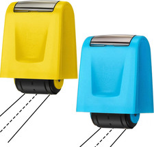Sherr 2 Pcs Roller Stamps Classroom, 2.72 X 2.44 X 1.54 Inch, Yellow, Blue Kin