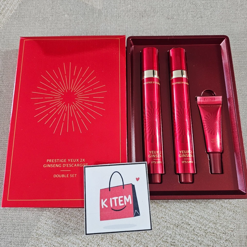 It's Skin PRESTIGE YEUX 2X GINSENG D'ESCARGOT Doble Set 15ml + 15ml +10ml Foto 3 de 3