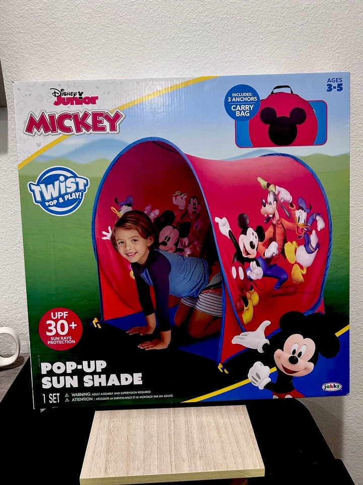 Sombrilla emergente Mickey Mouse con 3 anclajes y una bolsa de transporte 21 pulgadas X 21 pulgadas Foto 2 de 4