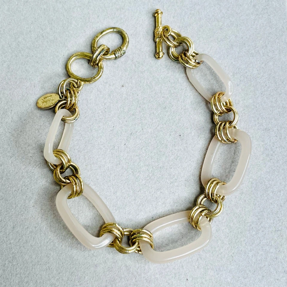 Pulsera de eslabones vintage Cookie Lee tono topo y dorado  Foto 2 de 3