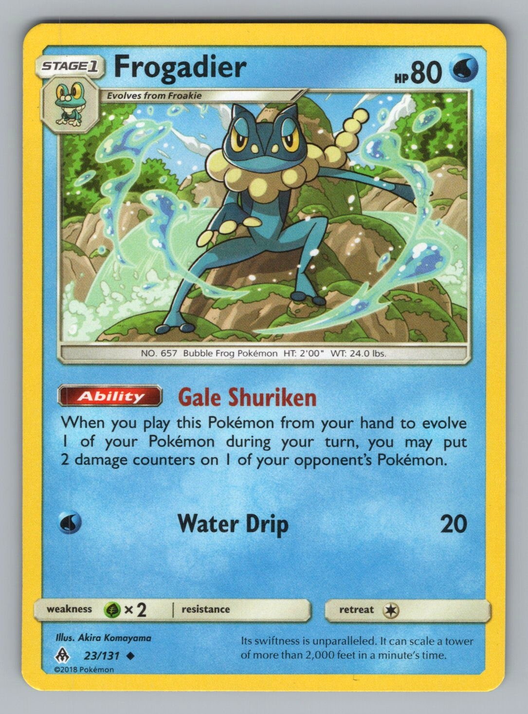 FROGADIER 23/131 UC FORBIDDEN LIGHT POKEMON NM FLI 2018