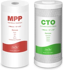 Simpure 2-Stage 10" X 4.5" Whole House Water Filter Replacement Cartridges, 5 Mi