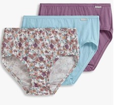 New Jockey Women's size 8 Underwear Elance Cotton Hipsters 3 Pack Lilac Floral