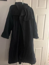 SKIMS Women’s Long Coat Jacket Black Size M – NWT – Belted Drape Front Trench