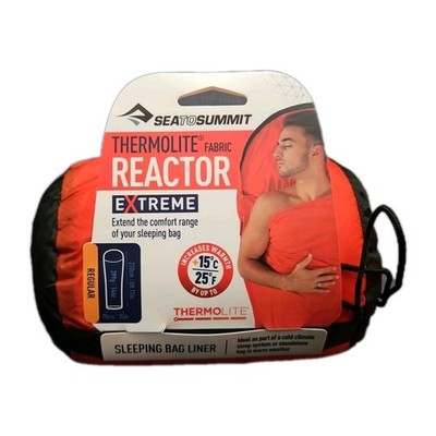Sea to Summit Thermolite Fabric Reactor Extreme Sleeping Bag Liner Orange NWT