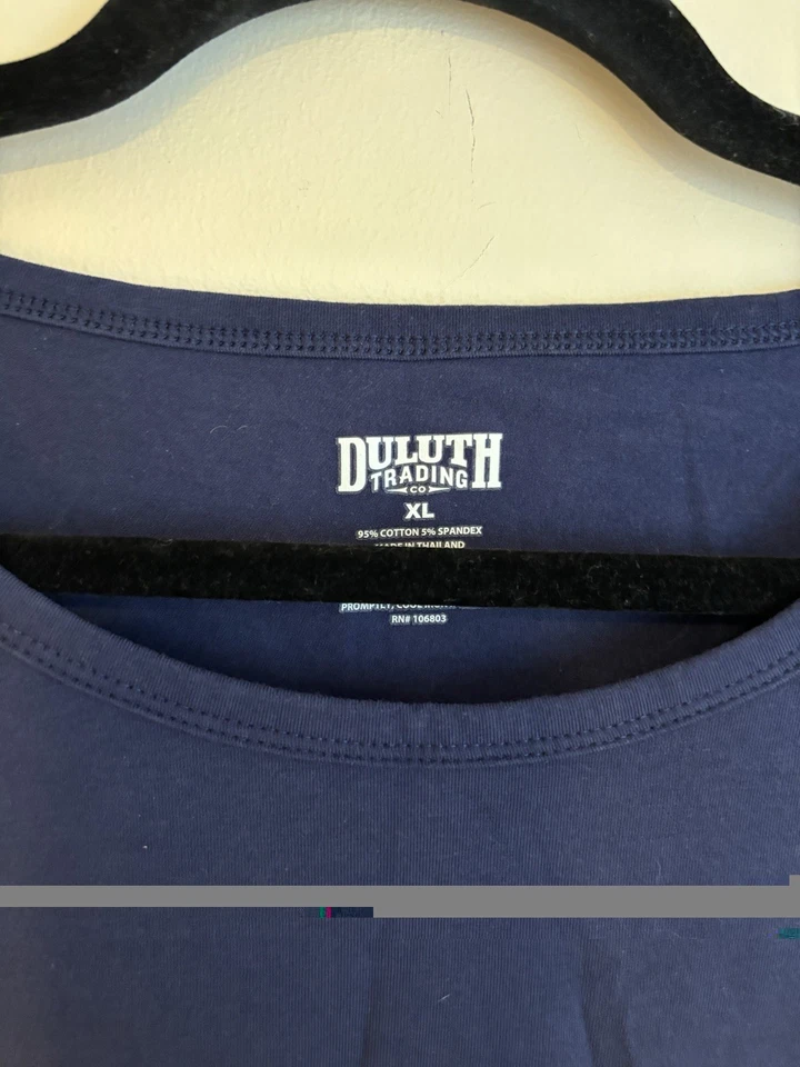Duluth Trading Co. Mujer Azul Manga Larga 95% Algodón Talla XL Foto 2 de 4