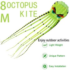 8M Frameless Octopus Kite Long Tentacles Soft Kite Easy Fly Family Outdoor Beach