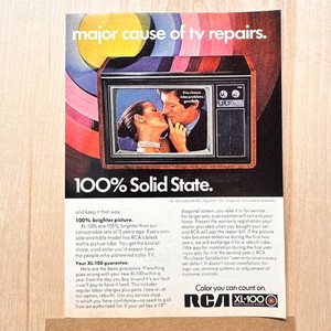 1972 RCA XL-100 Solid State Color Television Vintage Print Ad