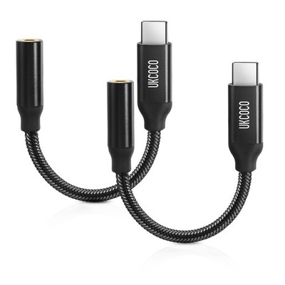  UKCOCO 2pcs 3,5mm USB Typ-C Kopfhöreradapter Audio Stereo Kopfhörer Kopfhörer