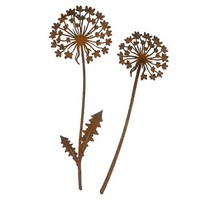 Dekorative Gartenstecker Rost Dandelion 2Er Set Metall Rost Deko Wetterfest...