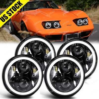 4pc 5.75'' LED Headlights 6500K Hi/Lo Projector Refit For Chevy Corvette C3 68-82