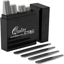 44 Metal Collar Stays for Men   4 Sizes in Elegant Black Box 4, Silver