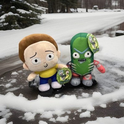 Rick & Morty Pickle Rick And Morty Plush Dolls 9  W/ Tags Jazwares Lot Of 2