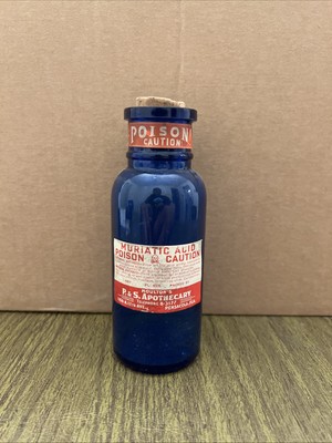 Vintage Medicine Bottle - POISON BOTTLE - Muriatic Acid