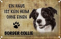 Blechschild 12X18 Cm Border Collie Hund Tier Haustier Deko Geschenk Metall Schil