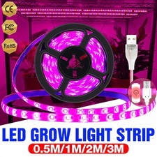 0.5-3M USB LED Grow Light Strip 5V Full Spectrum Dimmable Indoor Plant Veg Lamp