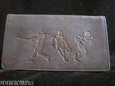 MENS BLACK LEATHER CHECKBOOK COVER SPORTS NWOT