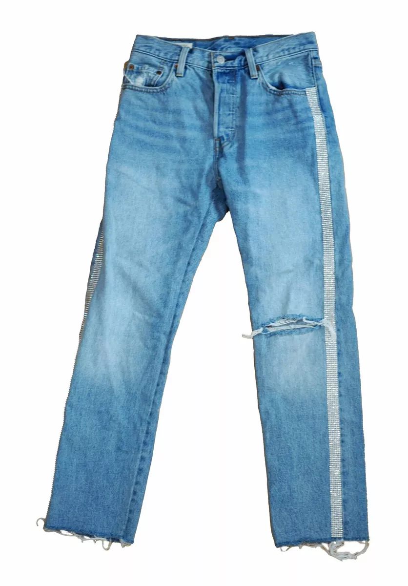 Rhinestone stripe deals jeans