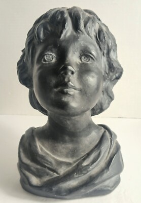 Vintage Milano Designs Child Bust Sculpture Hand Cast Korea Plaster Head Statue