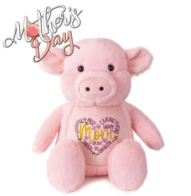 Personalisiertes Muttertagsgeschenk rosa Schwein bestickt Bär Geburtstag Baby Kind Geschenk