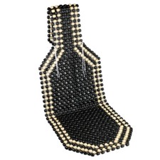 Black Car Front Seat Cover Cushion Wooden Beaded Massage NEW