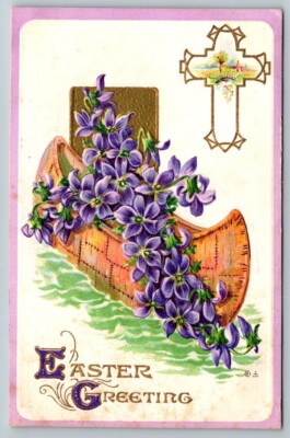 Easter Greetings  Embossed  Postcard