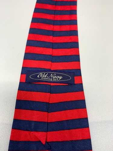 Alte dunkelblau/rot gestreifte Krawatte - Bild 3 von 3