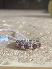 NWT Sterling Silver - Garnet Band Ring Size 6 MSRP 120 2067