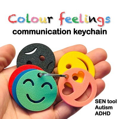 Colour Feelings Communication Keychain Emotional Regulation Autism SEN ADHD