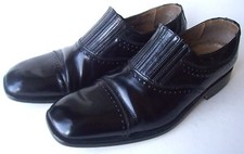 Stacy Adams Cap Toe Loafers Men's Black Leather Dress Shoes 10 M
