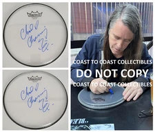 Chad Channing Nirvana drummer signed Drumhead COA exact proof autographed
