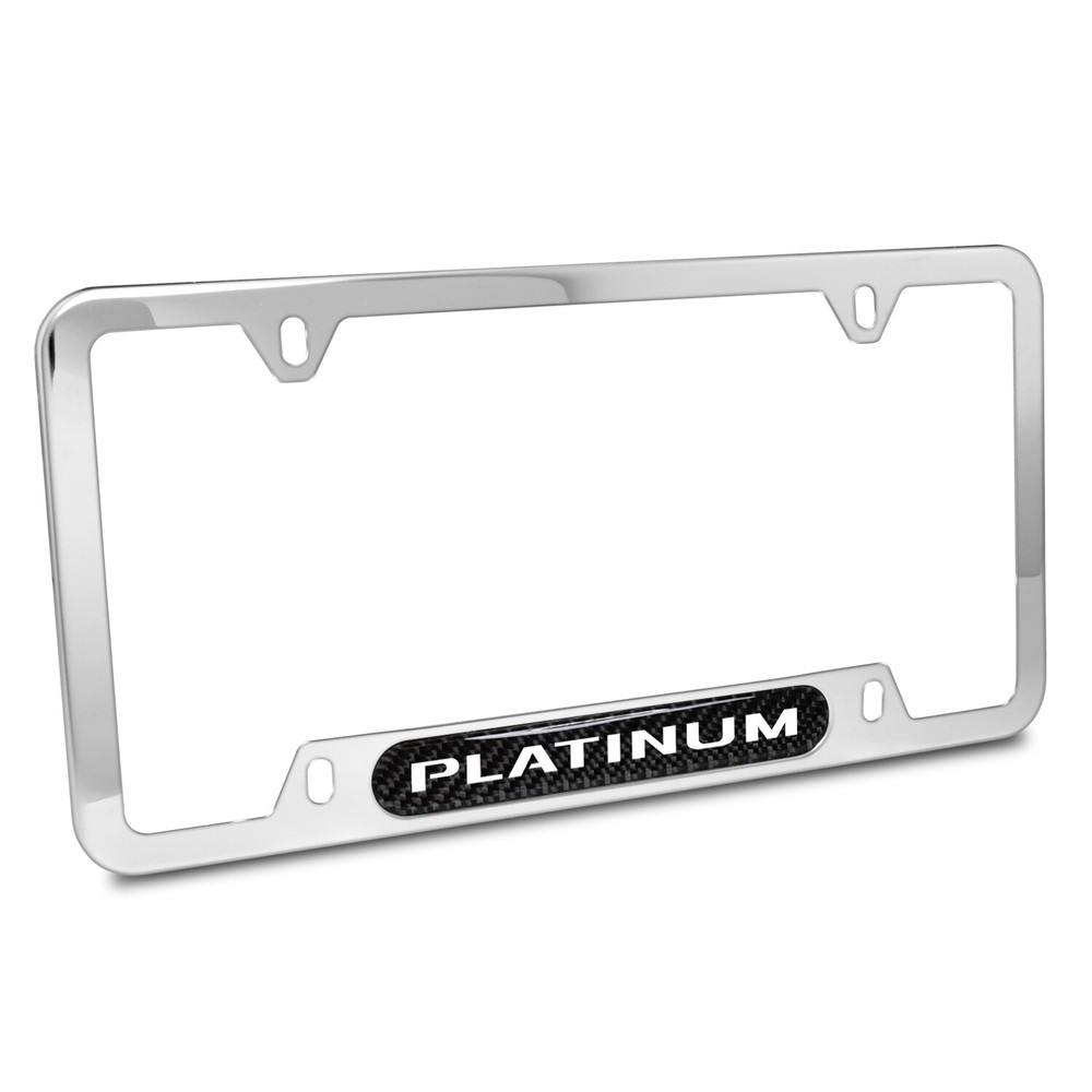 Ford Platinum Carbon Fiber & Chrome Stainless Steel License Plate Frame