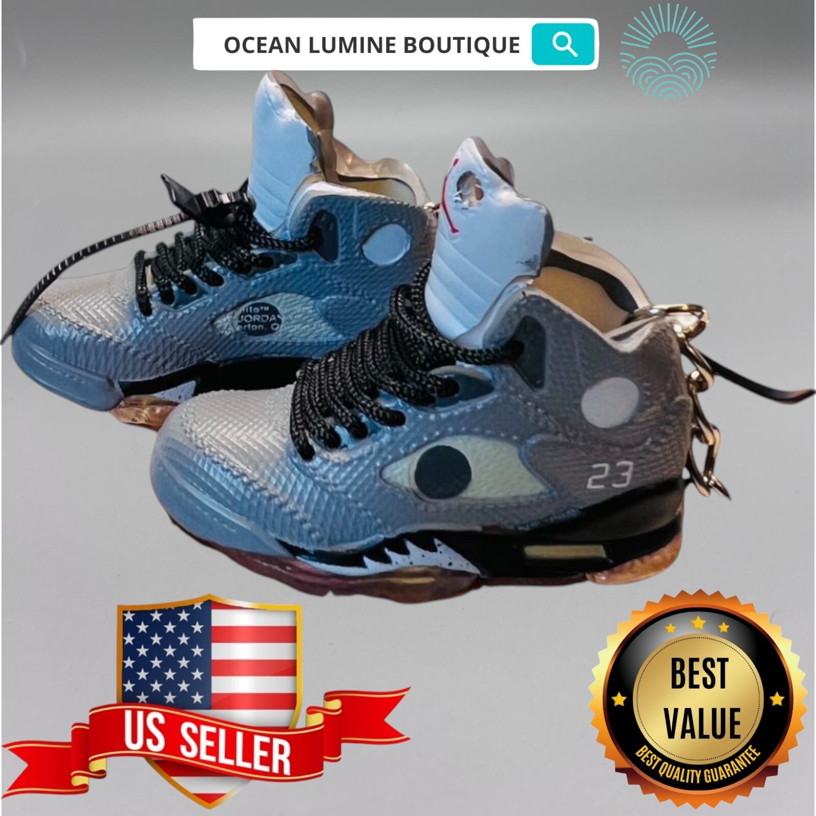 Air Jordan 3D Mini Sneaker Keychain, Shoe Keyring Shoe Box, Display Box Option