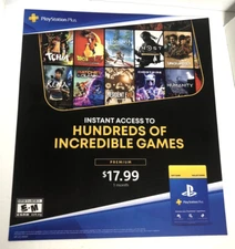 Sony Playstation Plus Promotiona Store Sign Magnet Advertisement 2023 15 inch