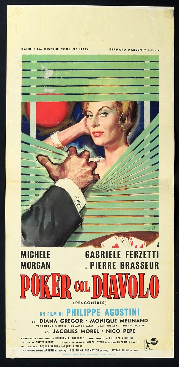 Locandina originale film Poker col diavolo (1962) - Regia di Philippe Agostini
