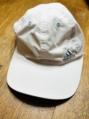 Adidas Adizero Hat White Teal Hook Loop Back Logo Cap Climacool READ MORE