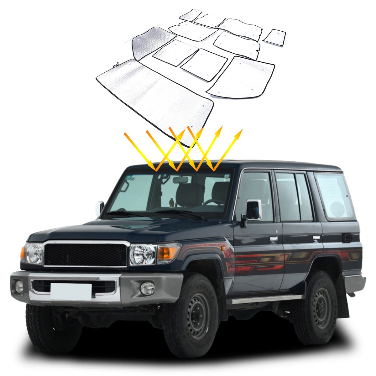 LANDCRUISERサングラス Full Windshield Sun Visor Sunshade Cover For Toyota Land Cruiser