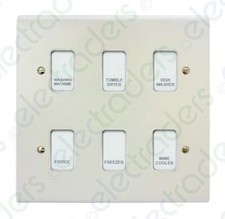 Deta Customised Grid Switch Kitchen Control Panel - 6 Gang (White)
