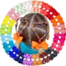 40Pcs 3 inch Hair Bows Clips for Girls Grosgrain Ribbon Toddler Hair Accessories