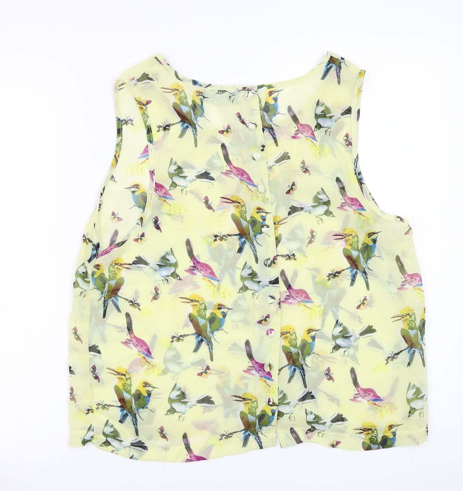 Select Womens Yellow Polyester Blend Button-Up Si… - image 2