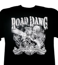 Road Dawg Motorcycle T-Shirt Outlaw Bulldog Biker HD Creative Rebel Design Cool