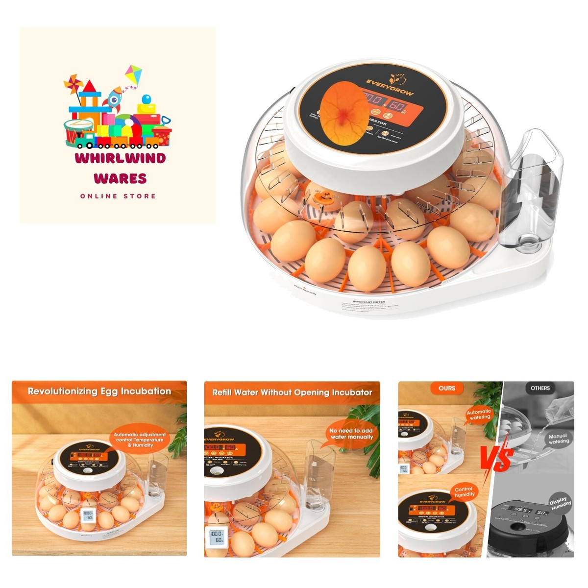 Incubators for Hatching Eggs, 22 Eggs Smart Incubator with