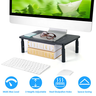 Adjustable Height Monitor Stand Computer Desk Riser For Desktop Laptop Printer