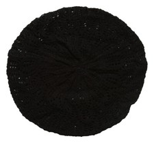 Womens Fashion Knitted Beret - Black