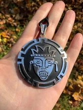 Huge Vintage Mexican Sterling Silver Pendant Necklace Handcrafted Taxco