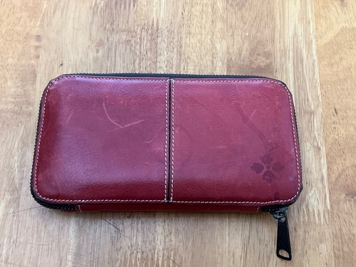 Patricia Nash Leather Wallet Strap Red Leather Women’s