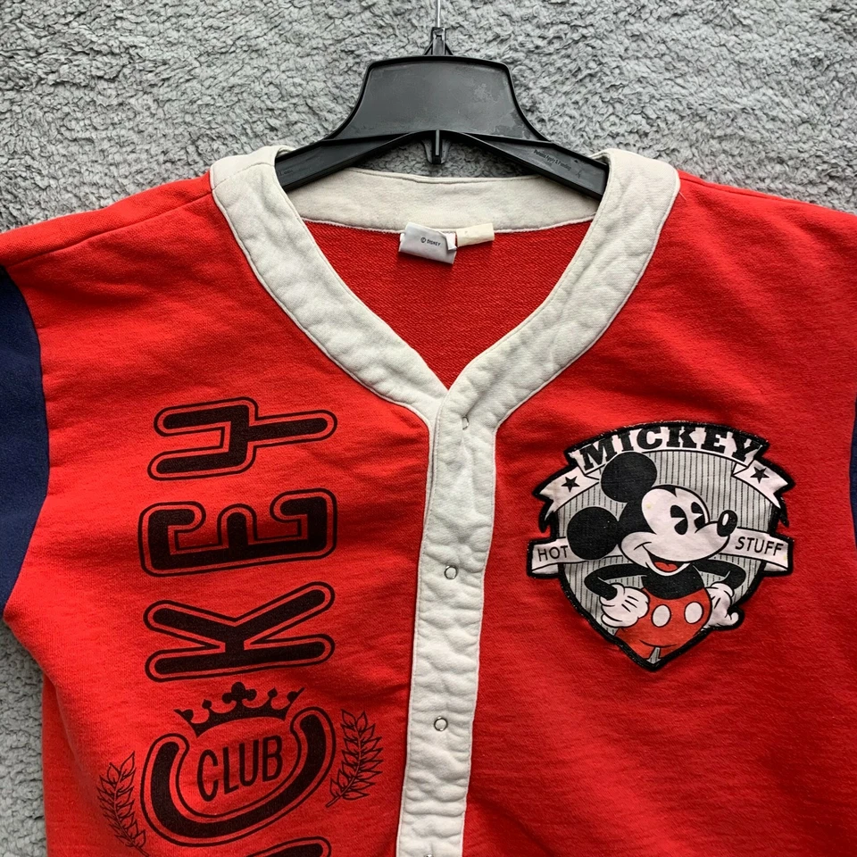 Camisa Jersey Vintage Mickey and Co Adulto Grande A Presión Algodón Pesado Ratón Disney Foto 3 de 4