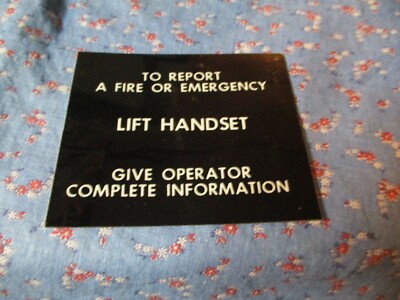 Vintage WH Brady Sticker 3 3/8 x x 3 15/16'' Report Fire Emergency Lift Handset O