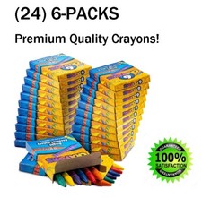  24 6-Packs, Premium Color Crayons for Kids and Toddlers, Non-Toxic