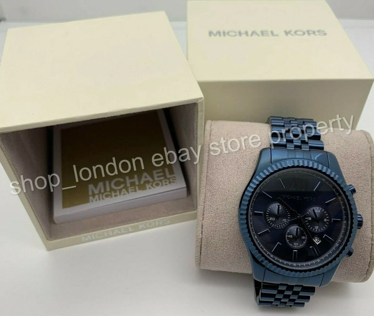 Michael Kors MK8480 Navy Blue Lexington Chronograph Men s Wrist Watch